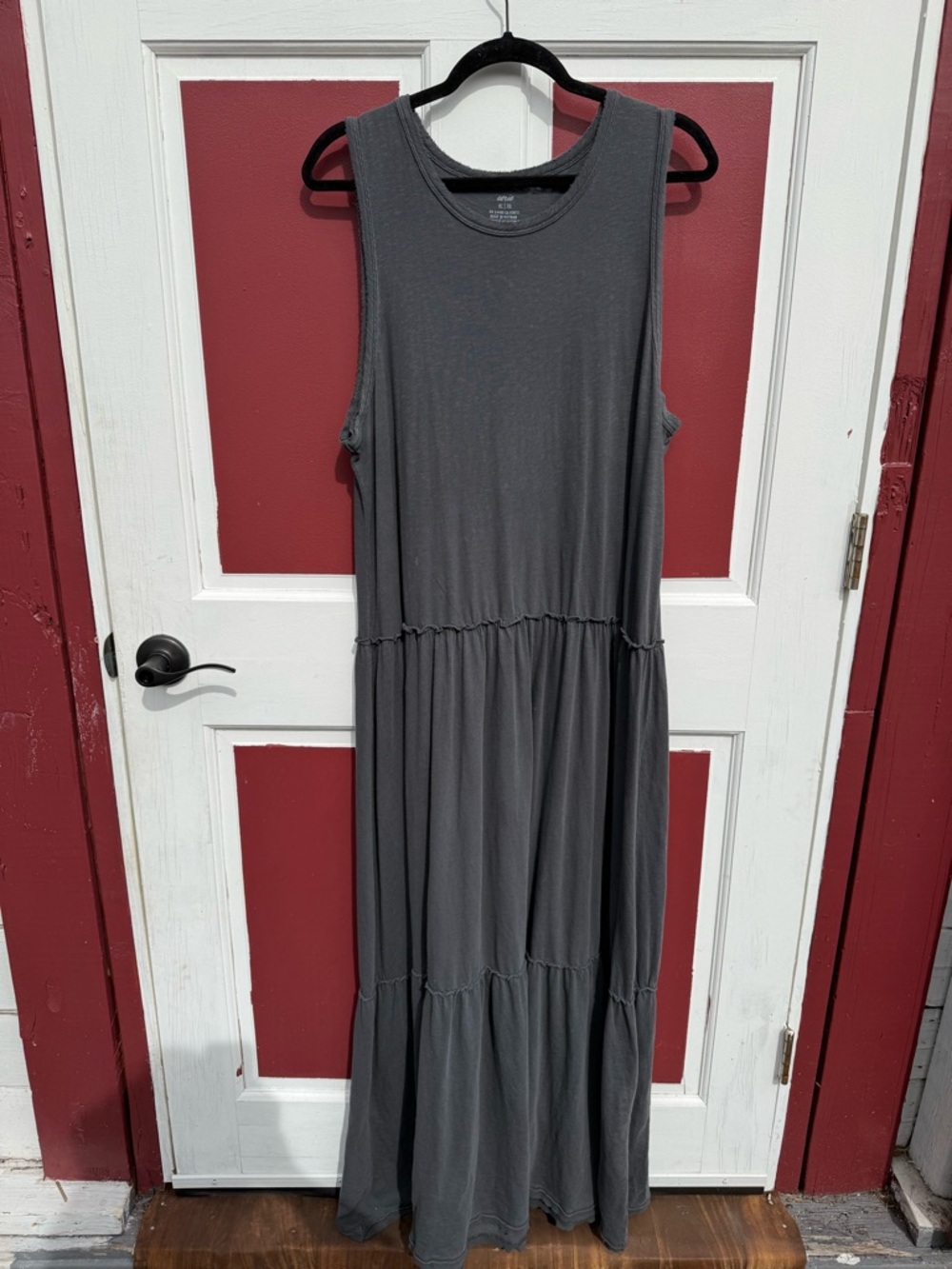 Aerie Sleeveless Tiered Maxi Dress - Charcoal Gray